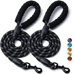 Coleira para cães BOOMIBOO Heavy Duty Nylon Rope, alça acolchoada, pacote com 2 unidades