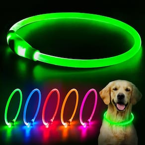 Coleira LED para cães Flashseen HiGuard USB Recarregável Verde