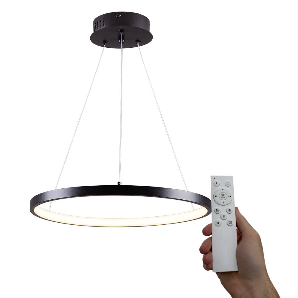 Lustre Pendente Led Moderno 3 em 1 18W 40Cm Luxuoso com Controle Remoto Bivolt