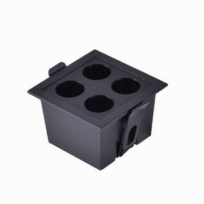Spot de Embutir LED Powerus 4 Focos IRC 90 3000K 8W Preto