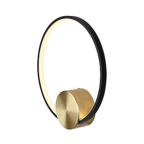 Arandela LED Signo 12W Preto Com Dourado Usina Design