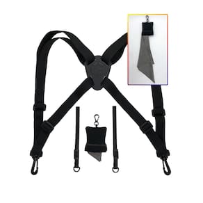 Arnês binocular GAIARENA com alça ajustável para caça preta