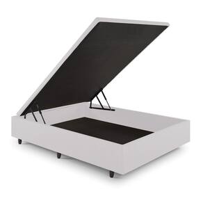 Base Box Baú Viúva 128x188x34 cm Korino Linho Branco