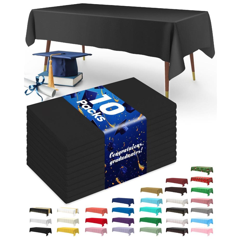 Toalha de mesa de plástico descartável Pureegg, pacote com 10, 137 x 274 cm