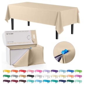 Tampa de mesa de plástico Roll Exquisite Ivory 137cm x 91m