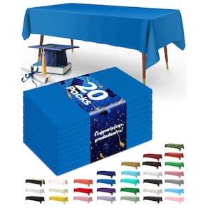 Toalha de mesa de plástico descartável Pureegg 20 pacotes azul 137x274cm
