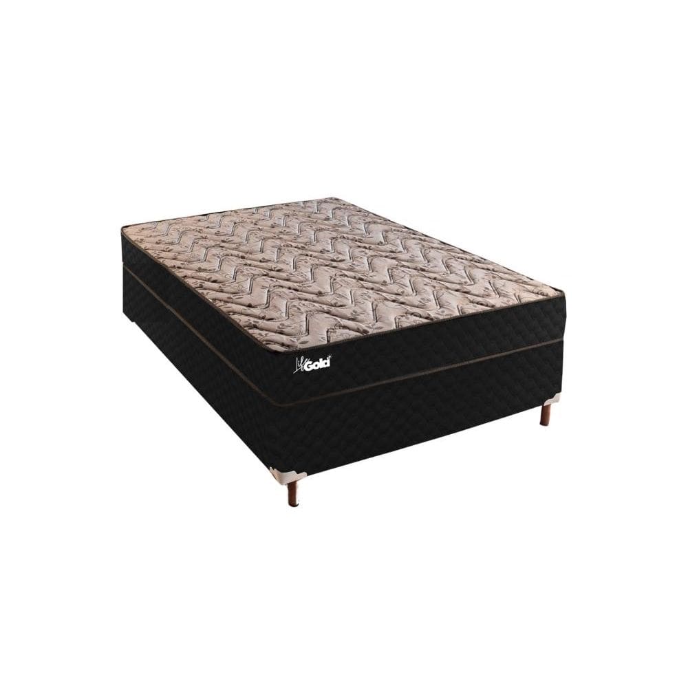 Cama Box Casal + Colchão com Molas Ensacadas Paropas Life Gold 138x188x60cm