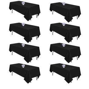 Toalhas de mesa pepmily Black, pacote com 8, 152x320cm para mesa de 8 pés