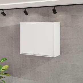 Armário Aéreo Cozinha Flórida 80cm 2 Portas Salleto Branco