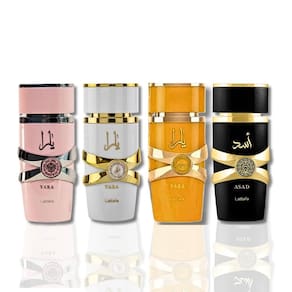 Conjunto de perfume para presente Lattafa de 4 peças Yara, Yara Moi, Yara Tous e Asad 100ml