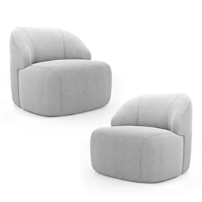 Kit 2 Poltronas Organica Decorativa Eloa Boucle Prata - Londrilar