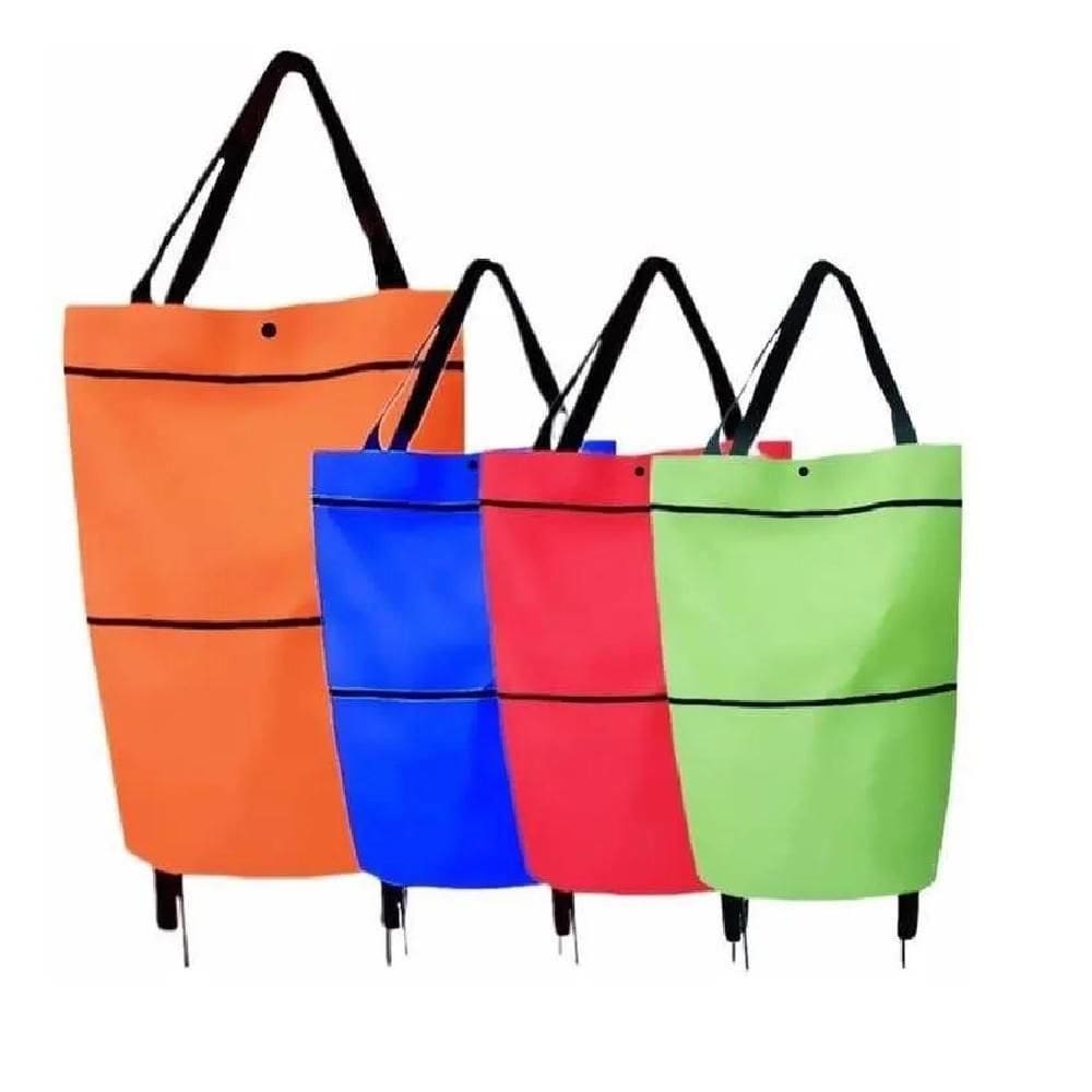 Bolsa Carrinho Dobravel De Compras Expansivel Sacola Compacta Com Rodinhas E Alca Muliuso Feira Mercado