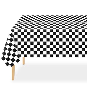 Toalha de mesa QIKSION descartável quadriculada, pacote com 6, 137x274cm