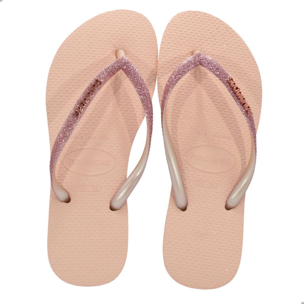 Chinelo Feminino Havaianas Slim Glitter II Fc Rosa