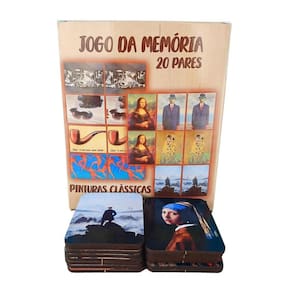 Jogo Da Memória Educativo Pinturas E Pintores Do Mundo De 10 Pares Em Mdf