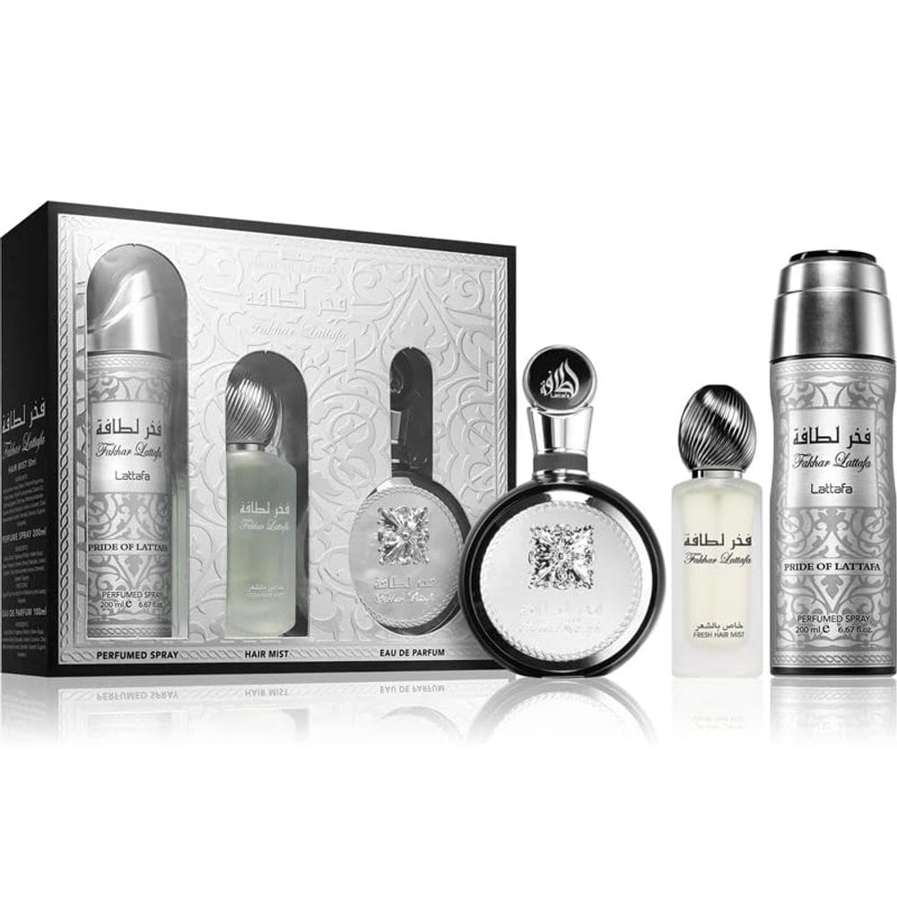 Perfume Lattafa Fakhar para homens, Eau de Parfum, 100 ml, conjunto de 3 peças