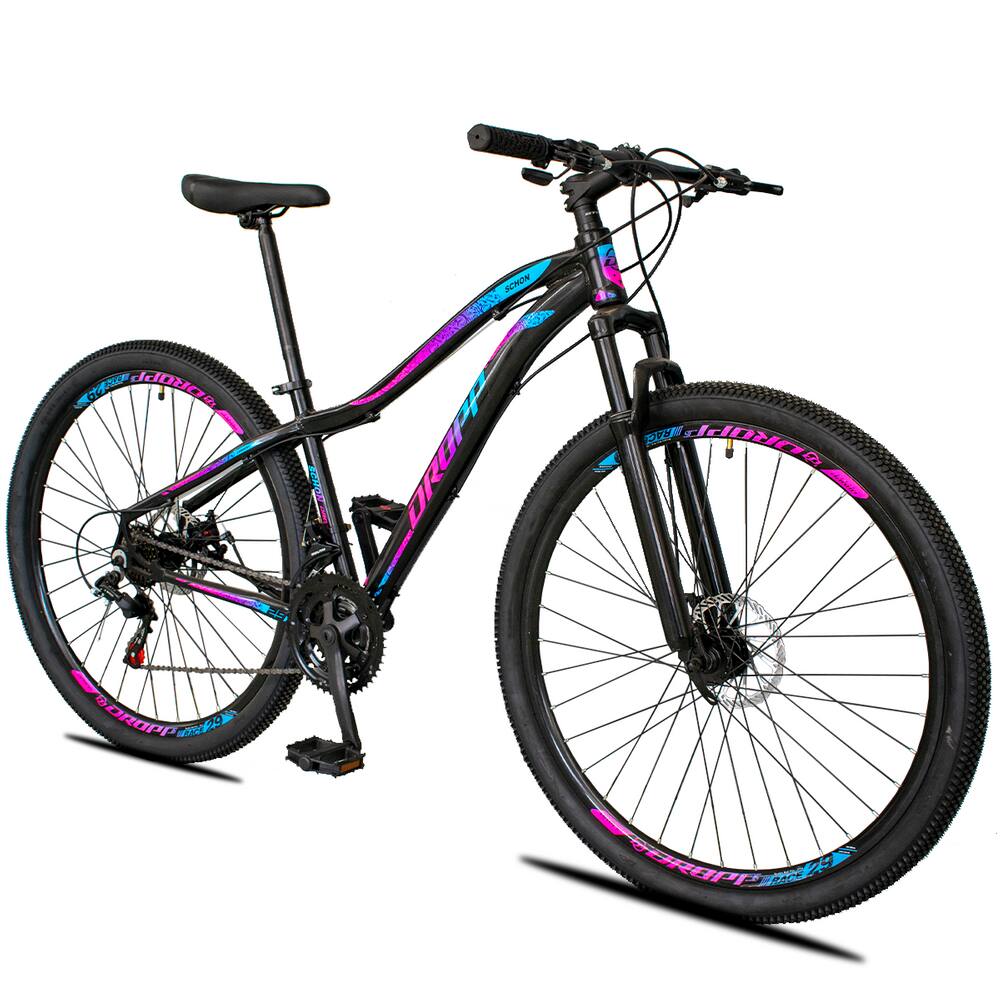 Bicicleta Dropp Race Disc M Aro 29 Susp. Dianteira 21 Marchas - Preto/azul/rosa