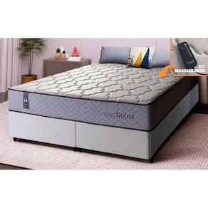 Conjunto Cama Box Magnético Queen Soft Relax Bege 158x198x63