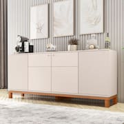 Buffet Aparador 4 Portas Balcão Bege Jace Caemmun