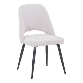 Cadeira Linho Sala De Jantar 85x49x56cm Deluxe - Branco Bege
