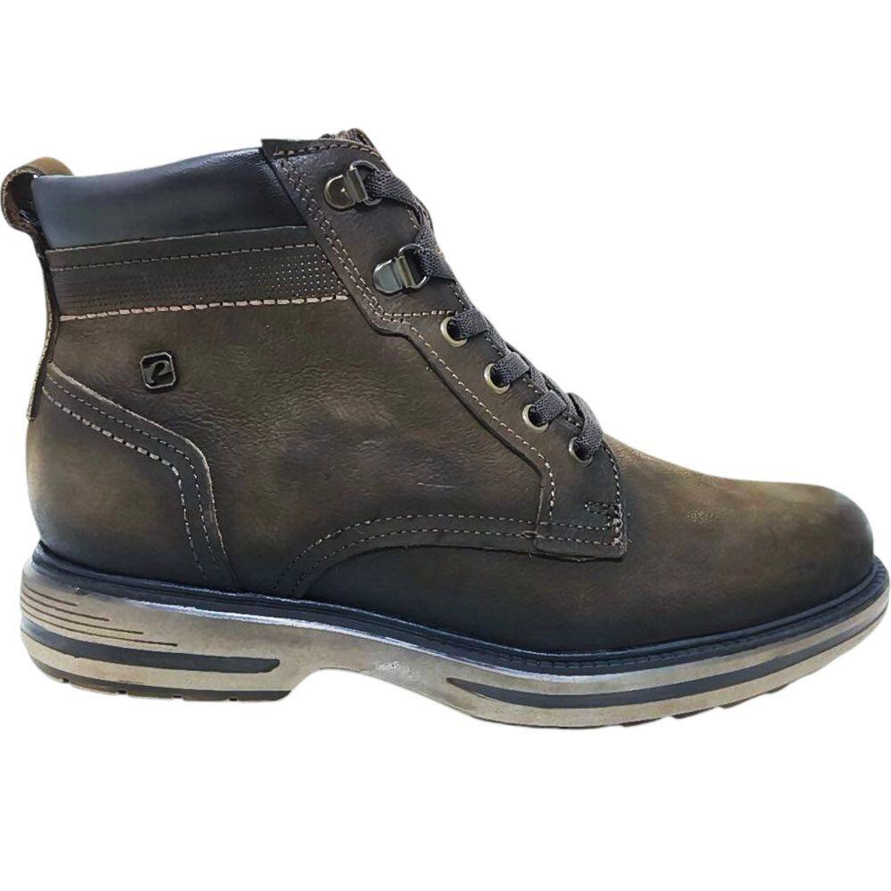 Coturno Masculino Casual Dia a Dia em Couro Bico Redondo Calce Fácil Pegada 181802