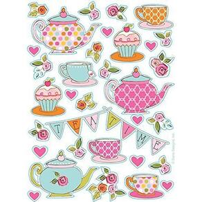 Adesivos de festa Creative Converting Tea Time (4 folhas)