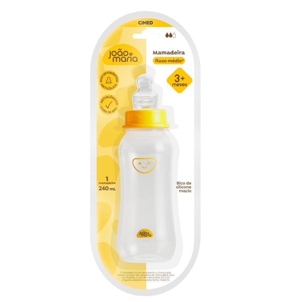 Mamadeira Cimed João e Maria Fluxo Médio 3+ Meses 240ml