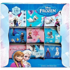 Caixa de adesivos Disney Frozen 9 Rolls com mais de 150 adesivos
