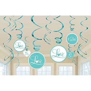 Decorações suspensas em espiral Amscan Tiffany Robin Egg Blue