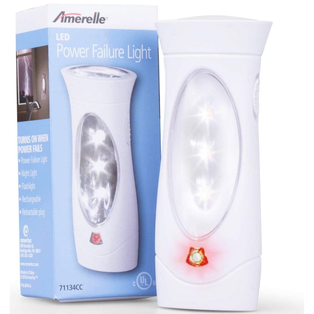 Luzes de emergência AMERELLE Triple Function com bateria recarregável