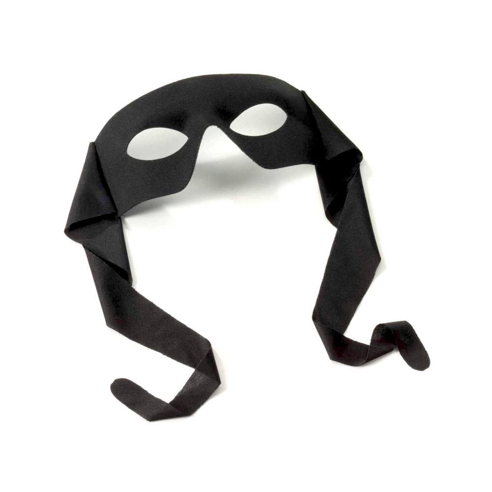 Máscara de olhos Rubies Venetian Mardi Gras em tecido preto para adultos