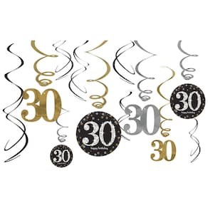 Pacote Foil Swirl Decorations Amscan Sparkling Celebration 12