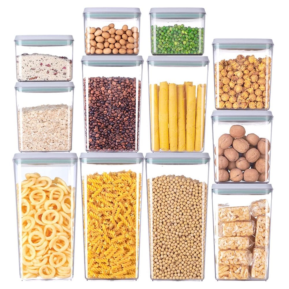 Recipientes de armazenamento de alimentos EQI Pop Airtight 1.2/2.0/2.7/3.3qt*3