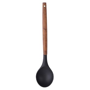 Colher de Silicone Preto Paramount com Cabo Madeira 33,5 cm