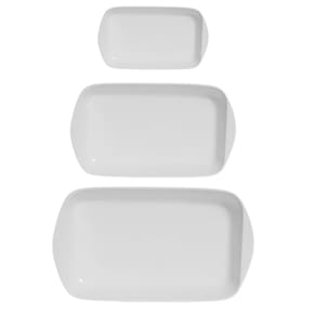 Conjunto De Travessa Branca Cerâmica Scalla Cooking Premium