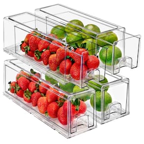 Gavetas de geladeira Sorbus Clear Stackable Refrigerator, pacote com 4