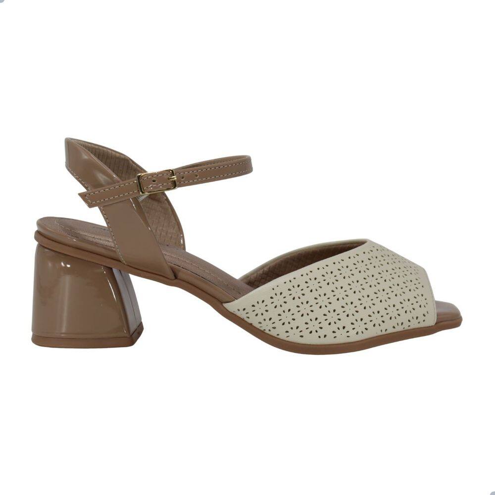 Sandália Feminina Piccadilly Amendoa Off White