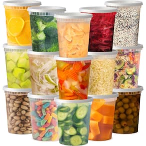 Recipientes de plástico Deli TashiBox 32 onças (48 conjuntos) com tampas transparentes