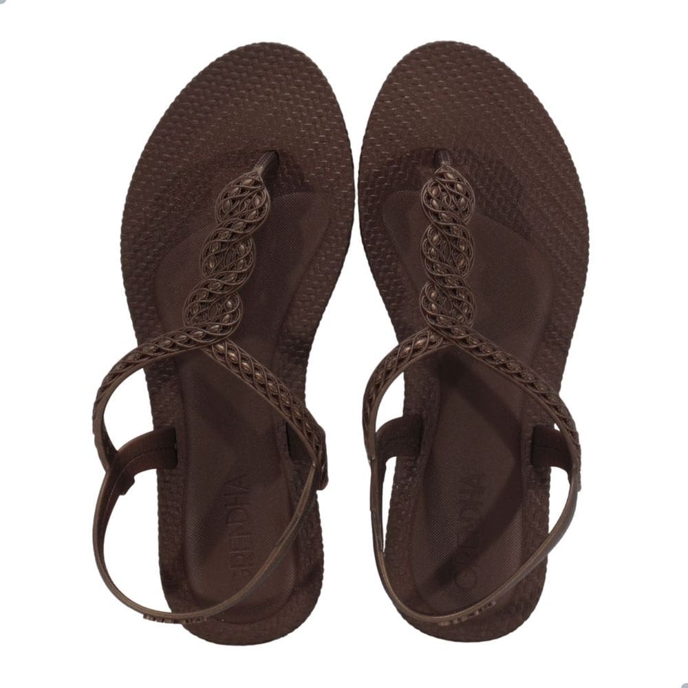 Sandália Rasteira Grendha Elegant Bronze