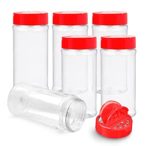 Frascos de especiarias RoyalHouse de plástico de 16 onças/500 ml com tampas de agitador, pacote com 6