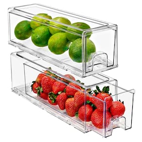 Gavetas de geladeira Sorbus Clear Stackable Refrigerator, pacote com 2