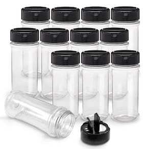 Frascos de especiarias de plástico RoyalHouse, pacote com 12, 165 ml com tampas de agitador