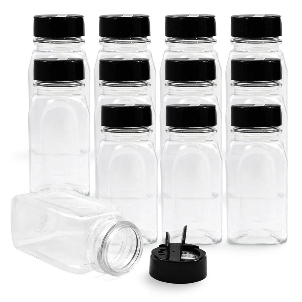 Frascos de especiarias RoyalHouse de 280 ml de plástico com tampas de agitador, pacote com 6