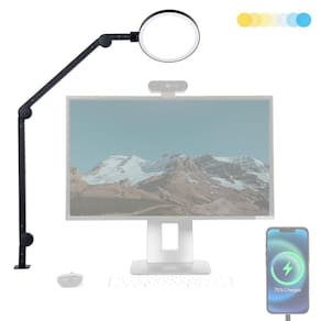 Lâmpada de mesa LED LUME CUBE Edge 2.0 regulável com porta USB preta