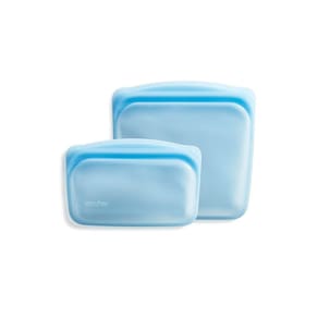 Sacos de armazenamento de alimentos reutilizáveis Stasher Premium Silicone, pacote com 2 unidades