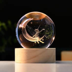Luz noturna IFOLAINA Moon Fairy Crystal Ball 60 mm com base