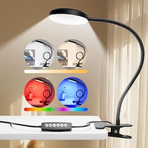 Lâmpada de mesa Reifeiniwei 10W com luz ambiente RGB 800LM preta