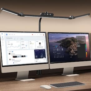 Lâmpada de mesa LED SUMOT com braçadeira de controle automático de escurecimento de 24 W