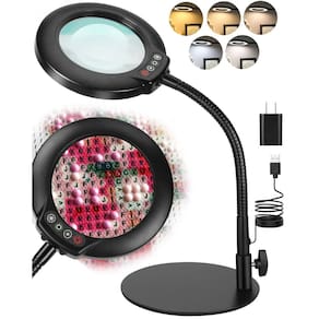 Lupa Veemagni 10X com luz de 5 modos de cor