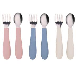 Utensílios para crianças WeeSprout 3 garfos e 3 colheres de aço inoxidável